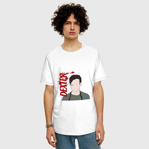 Мужская футболка оверсайз The Dexter / Белый – фото 3