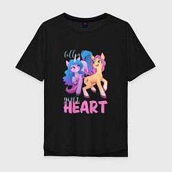 Футболка оверсайз мужская My Little Pony Follow your heart, цвет: черный