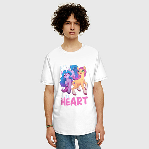 Мужская футболка оверсайз My Little Pony Follow your heart / Белый – фото 3