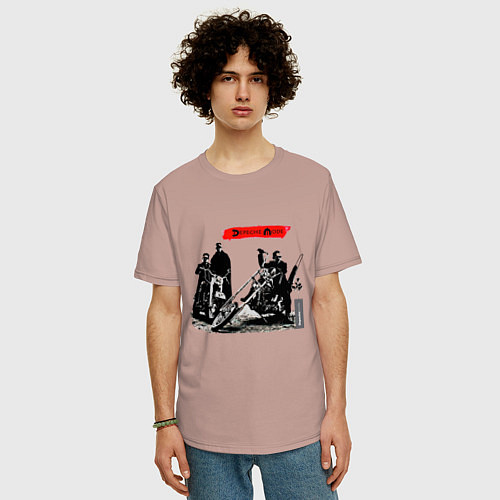 Мужская футболка оверсайз Depeche mode spirit / Пыльно-розовый – фото 3