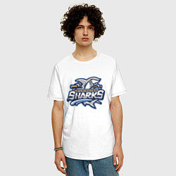 Футболка оверсайз мужская Wilmington sharks -baseball team, цвет: белый — фото 2