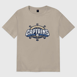 Футболка оверсайз мужская Lake County Captains - baseball team, цвет: миндальный