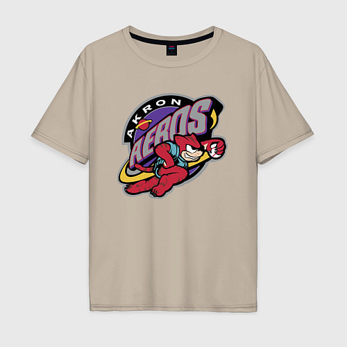 Мужская футболка оверсайз Akron Aeros - baseball team / Миндальный – фото 1