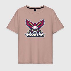 Футболка оверсайз мужская Orem Owlz - baseball team, цвет: пыльно-розовый