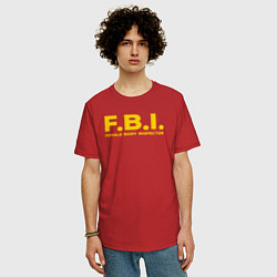 Футболка оверсайз мужская FBI Женского тела инспектор, цвет: красный — фото 2