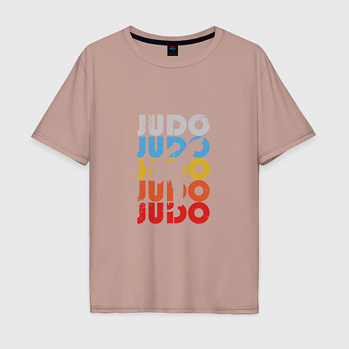 Мужская футболка оверсайз Sport Judo / Пыльно-розовый – фото 1