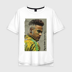 Футболка оверсайз мужская Neymar Junior - Brazil national team, цвет: белый