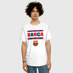 Футболка оверсайз мужская Barcelona FC ФК Барселона, цвет: белый — фото 2