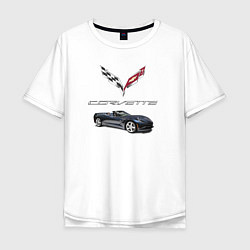 Футболка оверсайз мужская Chevrolet Corvette, цвет: белый
