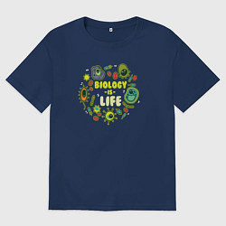 Футболка оверсайз мужская Biology Is Life, цвет: тёмно-синий