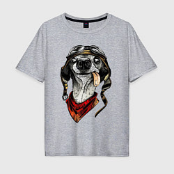 Футболка оверсайз мужская Biker dog, цвет: меланж