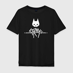 Мужская футболка оверсайз Stray: White Logo