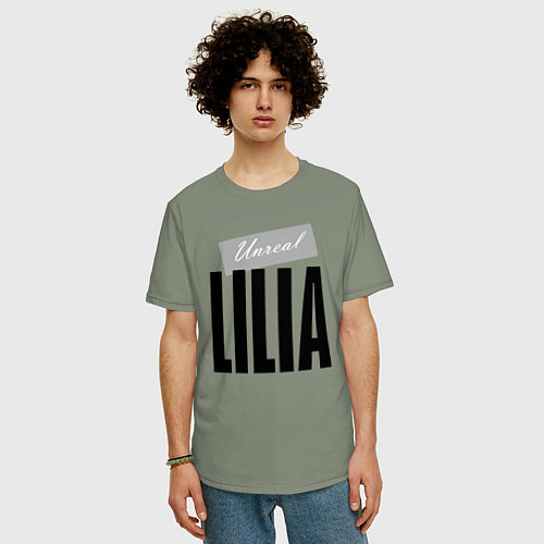 Мужская футболка оверсайз Unreal lilia / Авокадо – фото 3