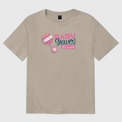 Футболка оверсайз мужская Baby shower girl, цвет: миндальный