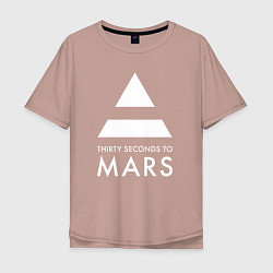 Футболка оверсайз мужская 30 Seconds to Mars: 30 секунд, цвет: пыльно-розовый