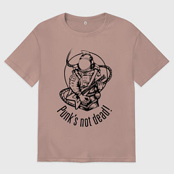 Футболка оверсайз мужская Punks not dead! Space!, цвет: пыльно-розовый
