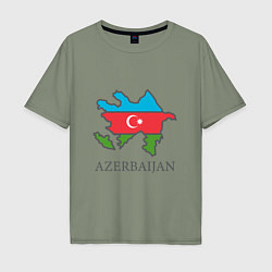 Футболка оверсайз мужская Map Azerbaijan, цвет: авокадо