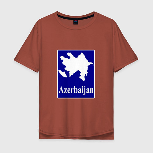 Мужская футболка оверсайз Азербайджан Azerbaijan / Кирпичный – фото 1