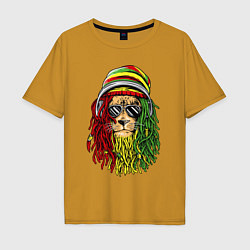 Футболка оверсайз мужская Rasta lioN, цвет: горчичный