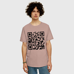 Футболка оверсайз мужская Хочу в тайгу - QR code, цвет: пыльно-розовый — фото 2