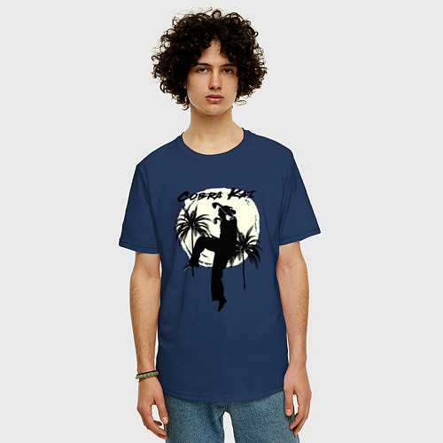 Мужская футболка оверсайз Kobra Kai Кобра Кай / Тёмно-синий – фото 3