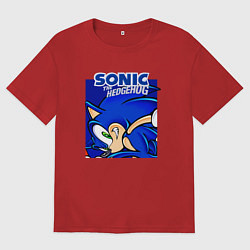 Футболка оверсайз мужская Sonic Adventure Sonic, цвет: красный
