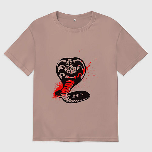 Мужская футболка оверсайз Кобра кай Минимализм / Пыльно-розовый – фото 1