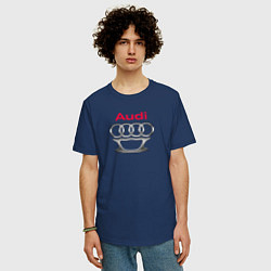 Футболка оверсайз мужская Audi костет, цвет: тёмно-синий — фото 2