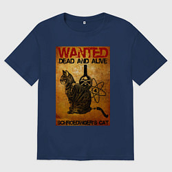 Футболка оверсайз мужская Разыскивается Кот, цвет: тёмно-синий