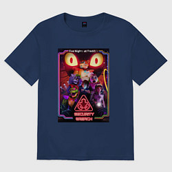 Футболка оверсайз мужская Five Nights at Freddys 5 poster, цвет: тёмно-синий