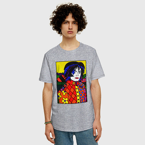 Мужская футболка оверсайз Ромеро Бритто Майкл Джексон / Меланж – фото 3