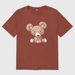 Футболка оверсайз мужская Любимый плюшевый мишка, цвет: кирпичный