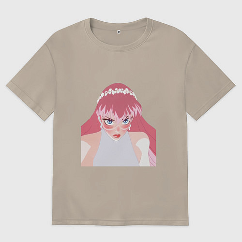 Мужская футболка оверсайз Красавица и Дракон: Белль не в восторге / Миндальный – фото 1