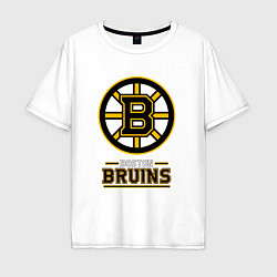 Футболка оверсайз мужская Boston Bruins , Бостон Брюинз, цвет: белый