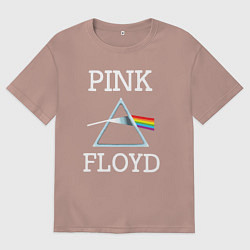 Футболка оверсайз мужская PINK FLOYD - ПИНК ФЛОЙД ЛОГОТИП, цвет: пыльно-розовый
