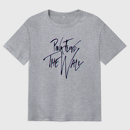 Мужская футболка оверсайз ПИНК ФЛОЙД ГЛИТЧ PINK FLOYD LOGO / Меланж – фото 1