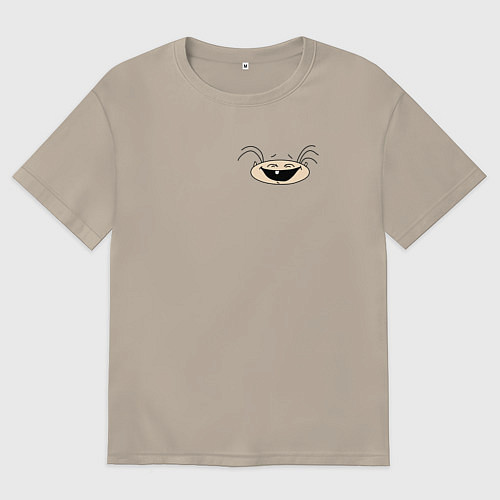 Мужская футболка оверсайз ЛОГО Масяня / Миндальный – фото 1