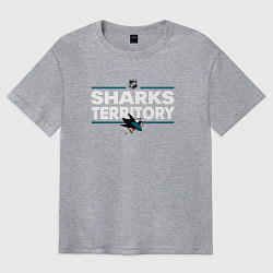 Футболка оверсайз мужская SHARKS TERRITORY САН-ХОСЕ ШАРКС, цвет: меланж
