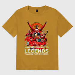 Футболка оверсайз мужская Легенды Манчестера Manchester United Legends, цвет: горчичный