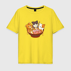 Мужская футболка оверсайз Kawaii Cat Ramen