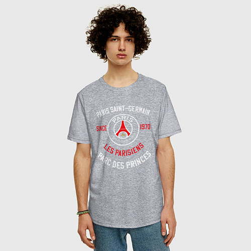 Мужская футболка оверсайз PARIS SAINT - GERMAIN ПСЖ ФУТБОЛ / Меланж – фото 3