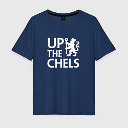 Футболка оверсайз мужская UP THE CHELS, Челси, Chelsea, цвет: тёмно-синий