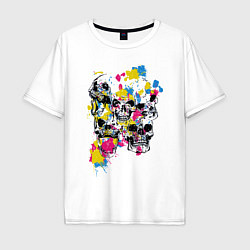 Мужская футболка оверсайз Color & Skulls