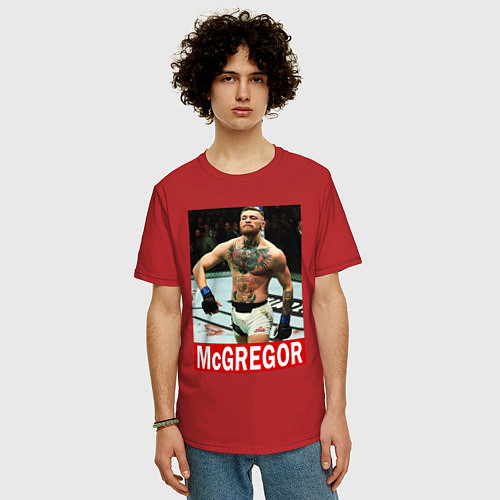 Мужская футболка оверсайз Конор МакГрегор McGregor / Красный – фото 3