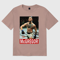 Футболка оверсайз мужская Конор МакГрегор McGregor, цвет: пыльно-розовый