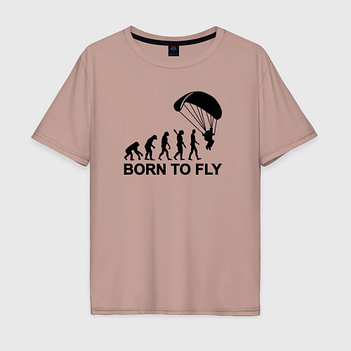 Мужская футболка оверсайз Рожденный летать / Пыльно-розовый – фото 1