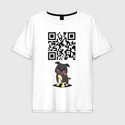 Мужская футболка оверсайз Sex, milk, rock n roll! QR code!