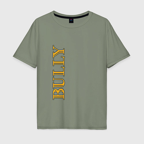 Мужская футболка оверсайз Bully Лого по вертикали / Авокадо – фото 1