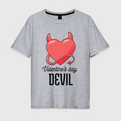 Мужская футболка оверсайз Valentines Day Devil