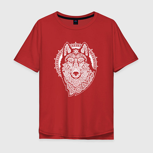 Мужская футболка оверсайз Northern Wolf / Красный – фото 1